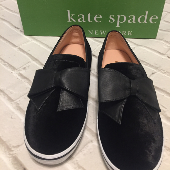 kate spade black slip on sneakers
